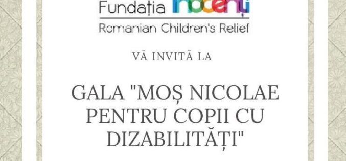 Fundația INOCENȚI organizează miercuri, 5 decembrie, o gală caritabilă pentru copii cu dizabilități