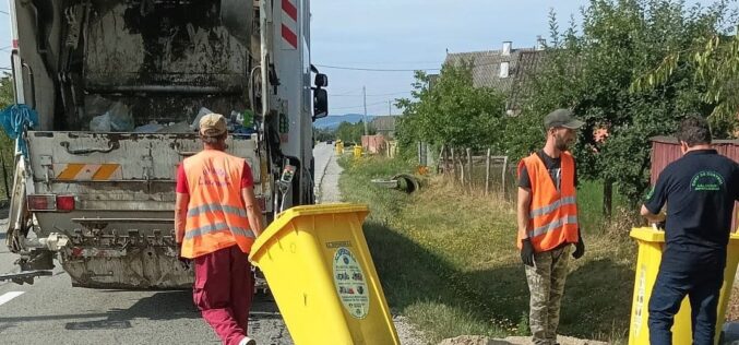 Pubela galbenă, pentru deșeuri din plastic/metal, va fi colectată miercuri